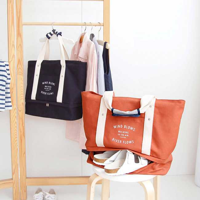 Iconic Travel large tote bag with bottom compartment