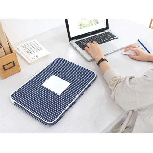Indigo The Basic M cotton denim laptop pouch case 15 inch