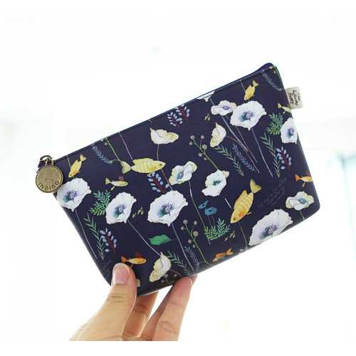 Indigo Willow story illustration pattern pouch