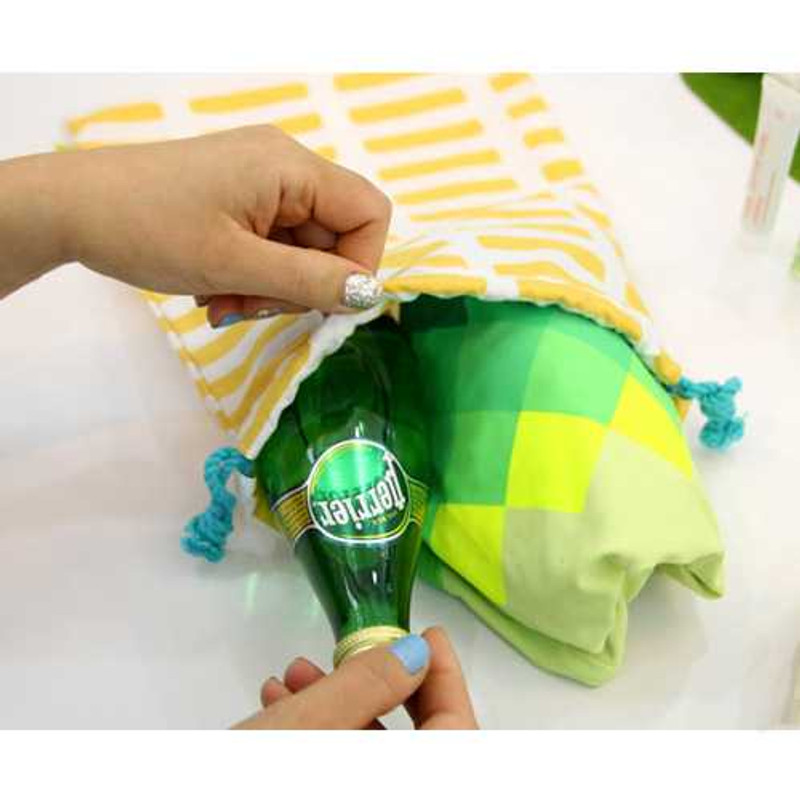 PlanD Pattern fabric drawstring medium pouch PlanD Pattern fabric drawstring medium pouch