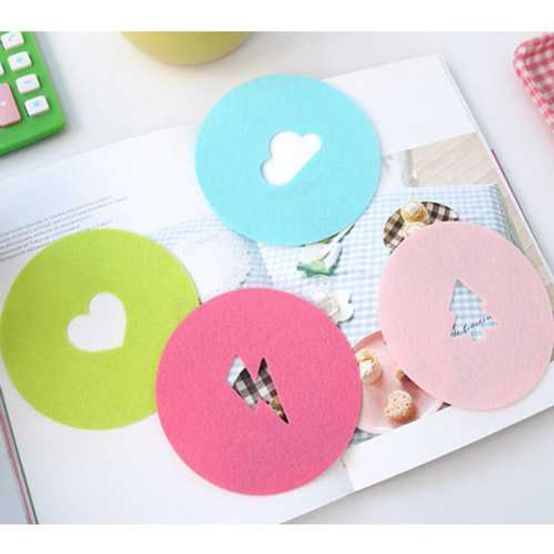 PlanD Icon felt cup coaster set of 4 pieces