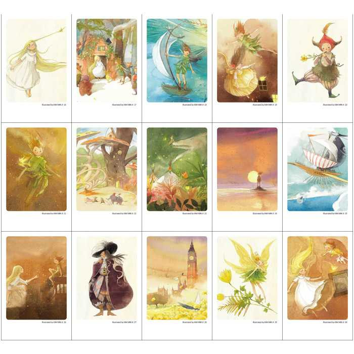 Indigo Peter pan illustration mini postcard set