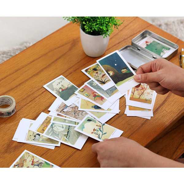 Indigo Willow garden illustration mini postcard set - fallindesign.com