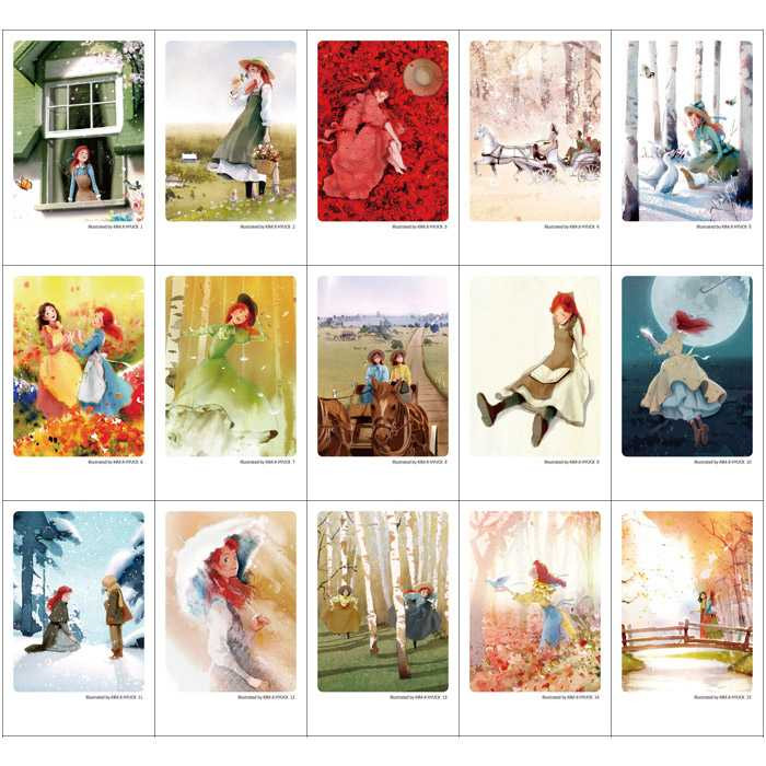 Indigo Flanders Anne illustration mini postcard set