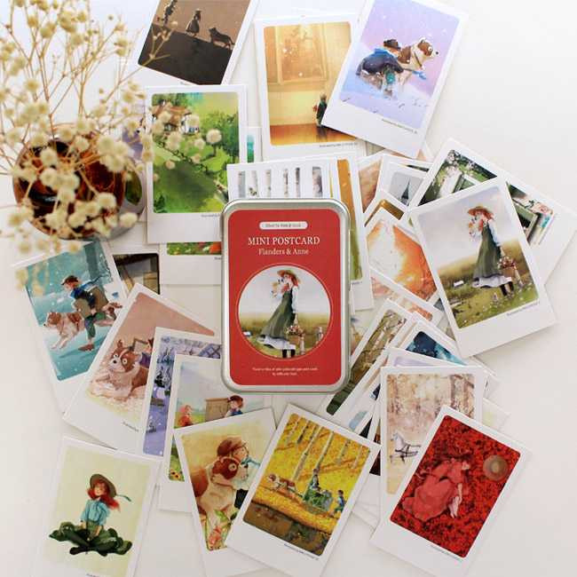 Indigo Flanders Anne illustration mini postcard set
