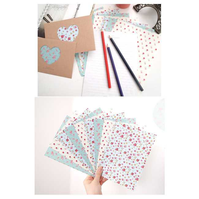 2Young Heart letter paper and kraft envelope set