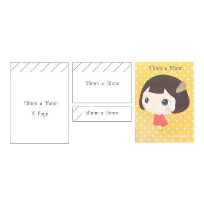 2young Cute girl folding sticky memo note set ver.2 2young Cute girl folding sticky memo note set ver.2