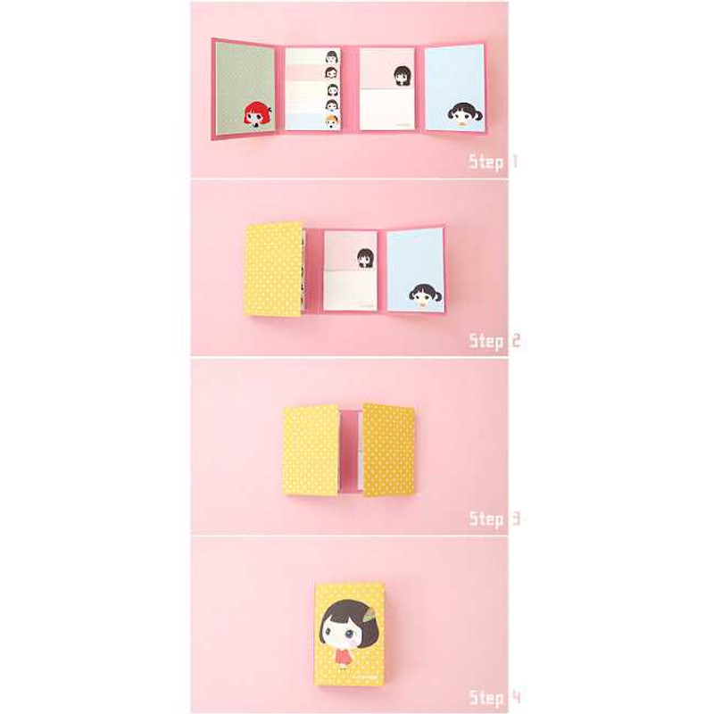 2young Cute girl folding sticky memo note set ver.2 2young Cute girl folding sticky memo note set ver.2