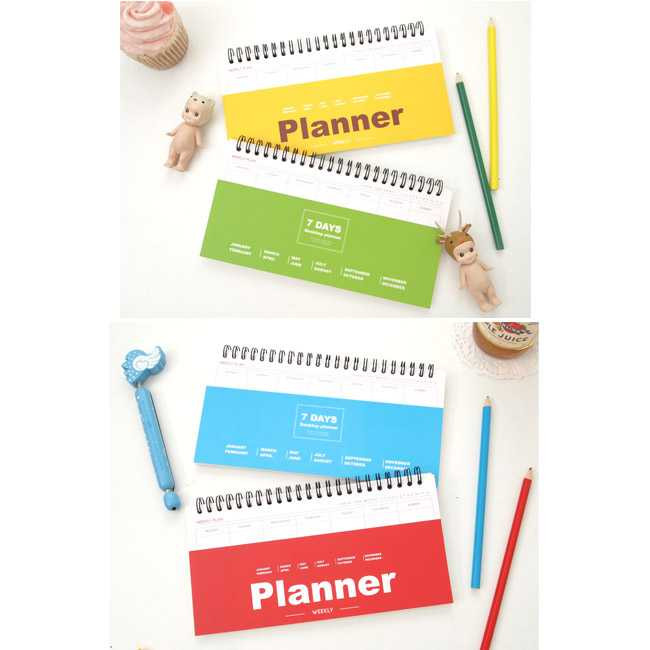 2young Wirebound 7days weekly planner scheduler