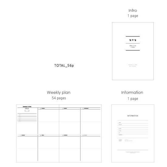 Dash and dot Slim weekly planner A6 Size