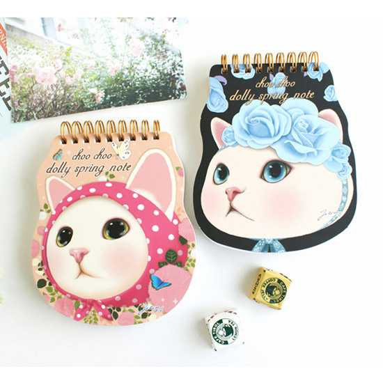 Jetoy Choo Choo cat dolly wirebound notepad