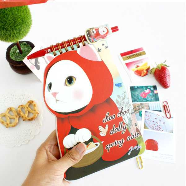 Jetoy Choo Choo cat dolly wirebound notepad
