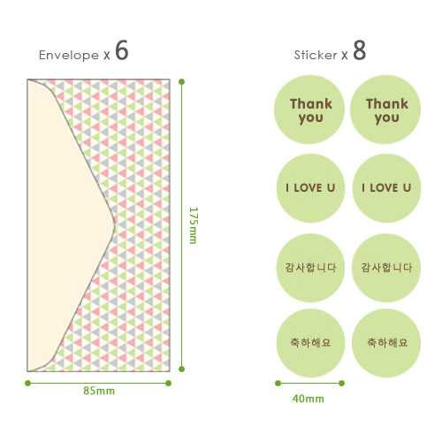 PLEPLE Pattern money envelope set with stickers