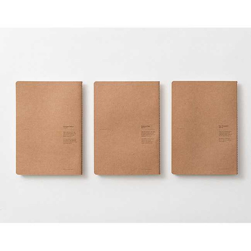 Ardium Thread stitching kraft nature lined notebook set medium