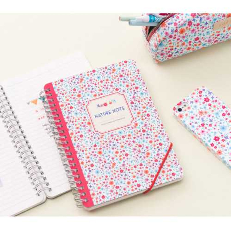 Ardium Wirebound flower pattern nature lined notebook medium Ardium Wirebound flower pattern nature lined notebook medium