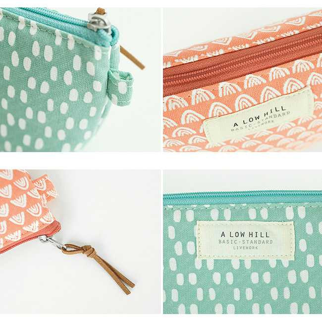 Livework A low hill basic pattern small zipper pouch