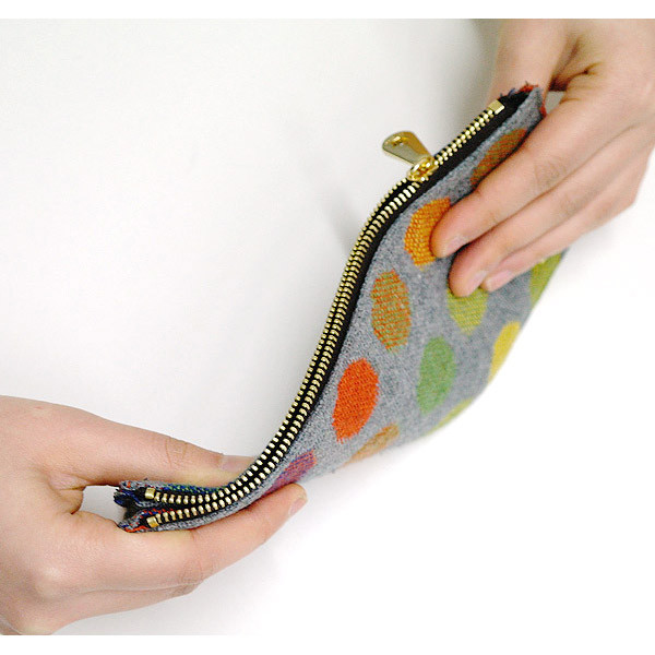 Pony circle pattern flat pouch pencil case