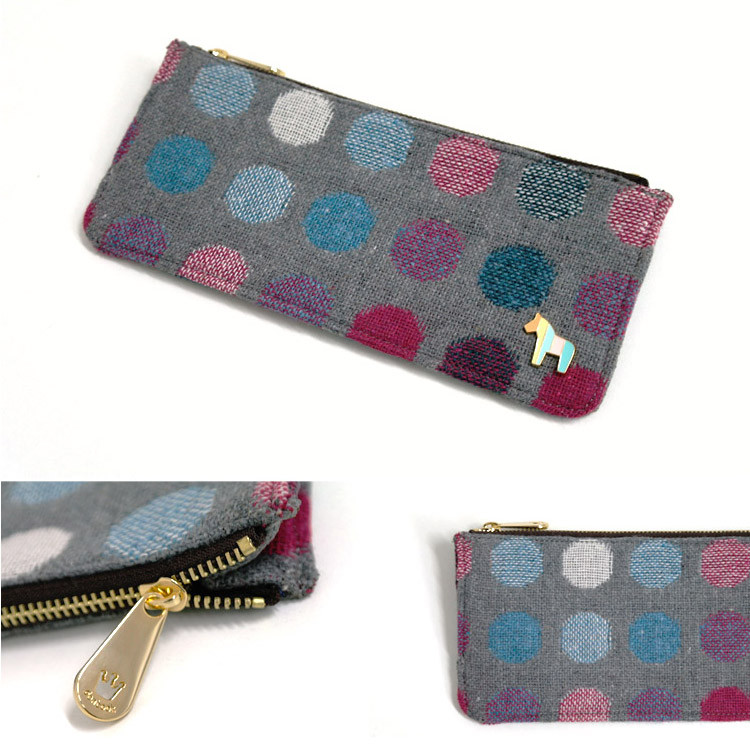 Detail of Pony circle pattern flat pouch pencil case