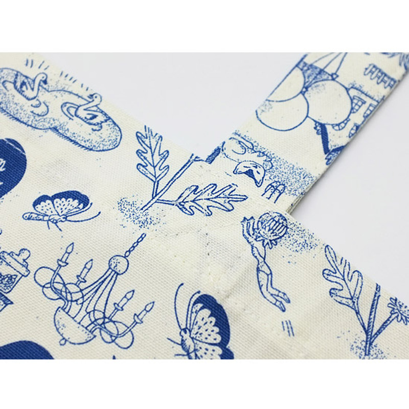 Detail of Aurore landscape cotton eco tote bag