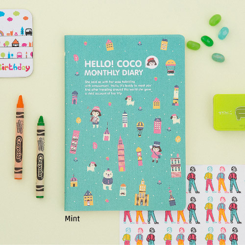Mint - 2015 Ardium Hello coco monthly dated diary