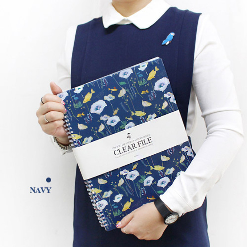Navy - Willow story 20 clear pockets document file holder Navy - Willow story 20 clear pockets document file holder