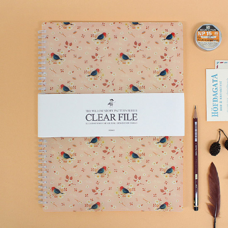 Pink - Willow story 20 clear pockets document file holder Pink - Willow story 20 clear pockets document file holder