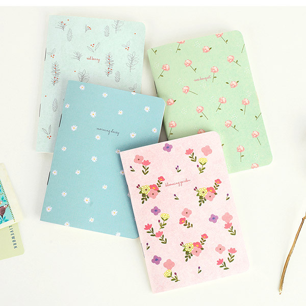 Maple pattern lined and plain mini notebook
