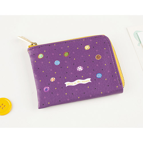 Les jumelles - Circus in the universe hallf zip around card wallet