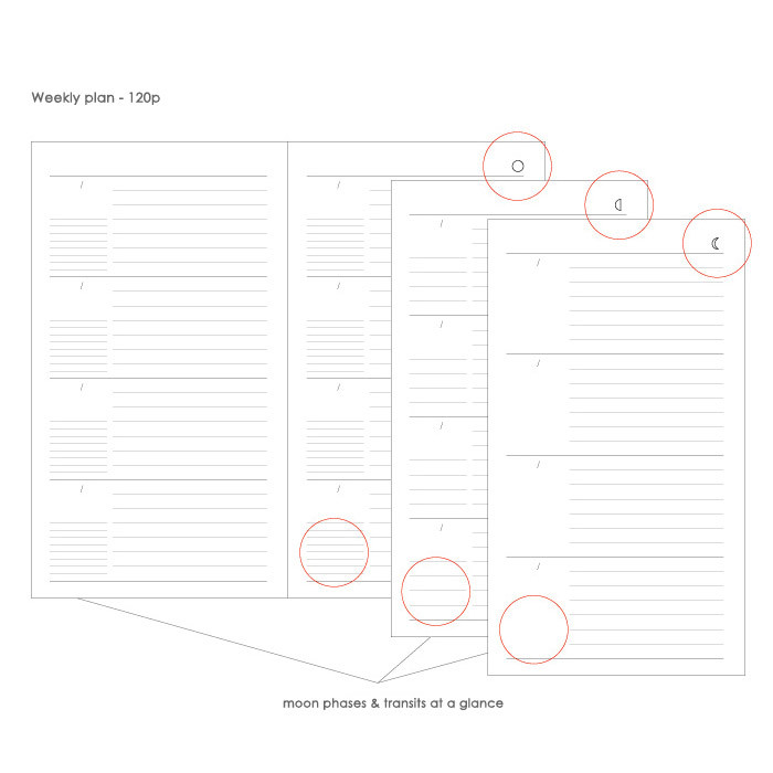 Weekly plan - 2015 Moon dated small diary scheduler