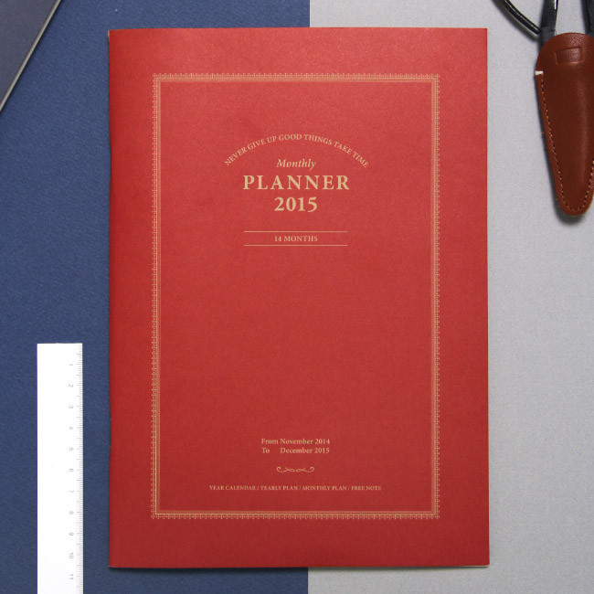 Red - 2015 Dash and Dot Grand monthly dated planner