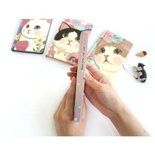 Thickness of  2015 choo choo cat dated small diary