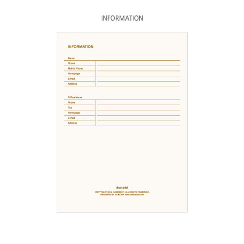 Information - 2015 Record weekly dated medium planner