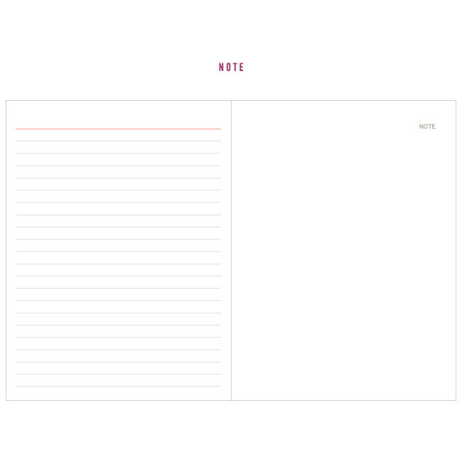 Note - Classic agenda small undated diary