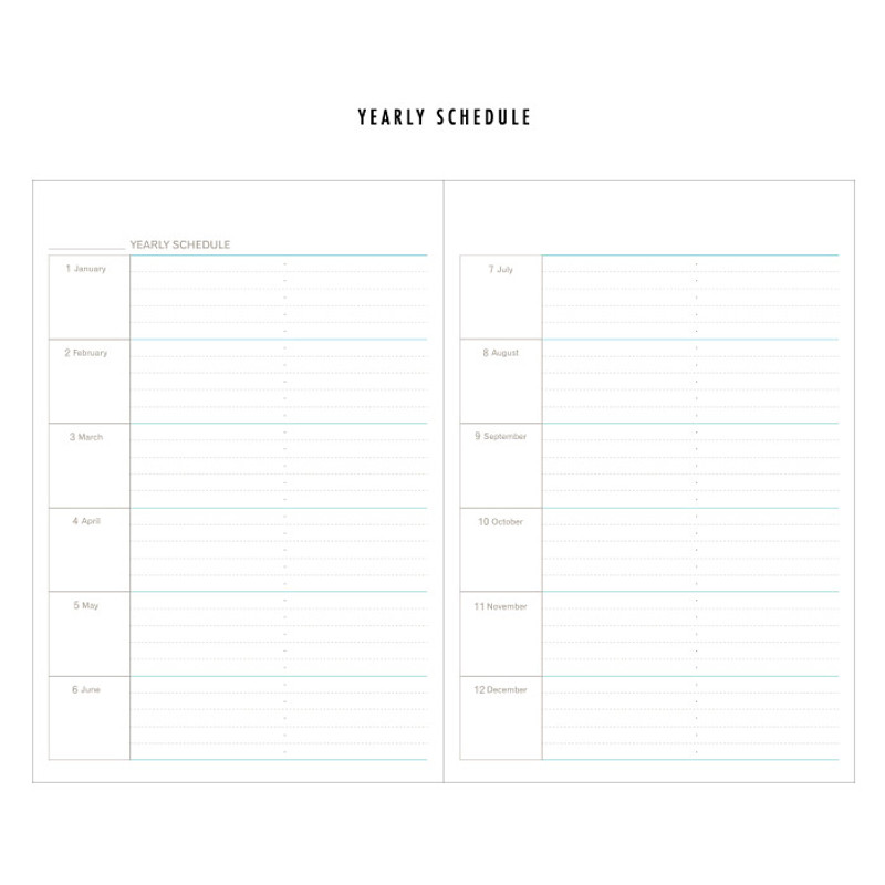 Yearly schedule - Classic agenda large undated diary Yearly schedule - Classic agenda large undated diary