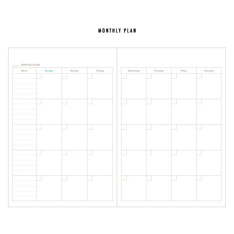 Monthly plan - Classic agenda large undated diary Monthly plan - Classic agenda large undated diary