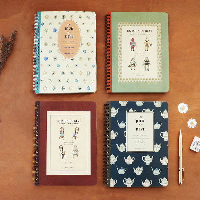Un jour de reve retro wirebound journal notebook