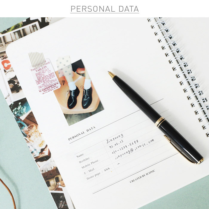 Personal data - Un jour de reve retro wirebound journal notebook