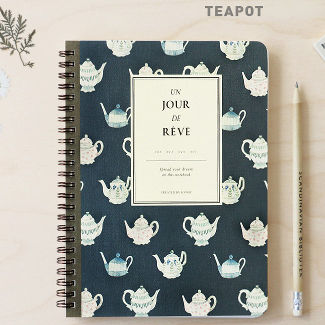 Teapot - Un jour de reve retro wirebound journal notebook