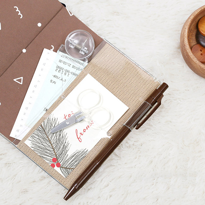 Clear PVC cover with pen holder