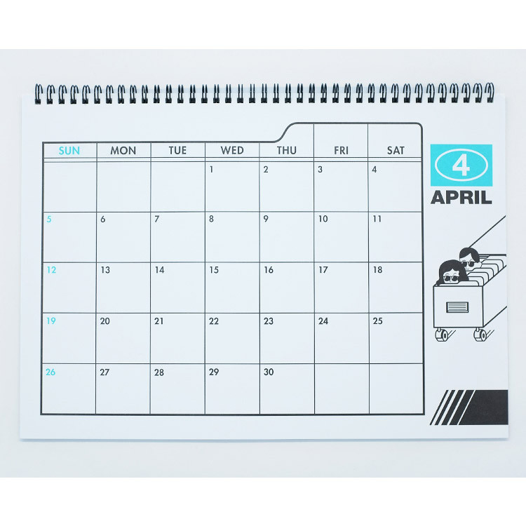 April - 2015 tabom wirebound monthly dated planner