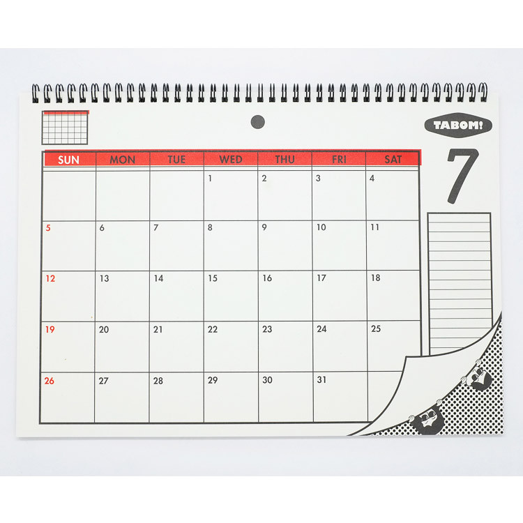 July - 2015 tabom wirebound monthly dated planner