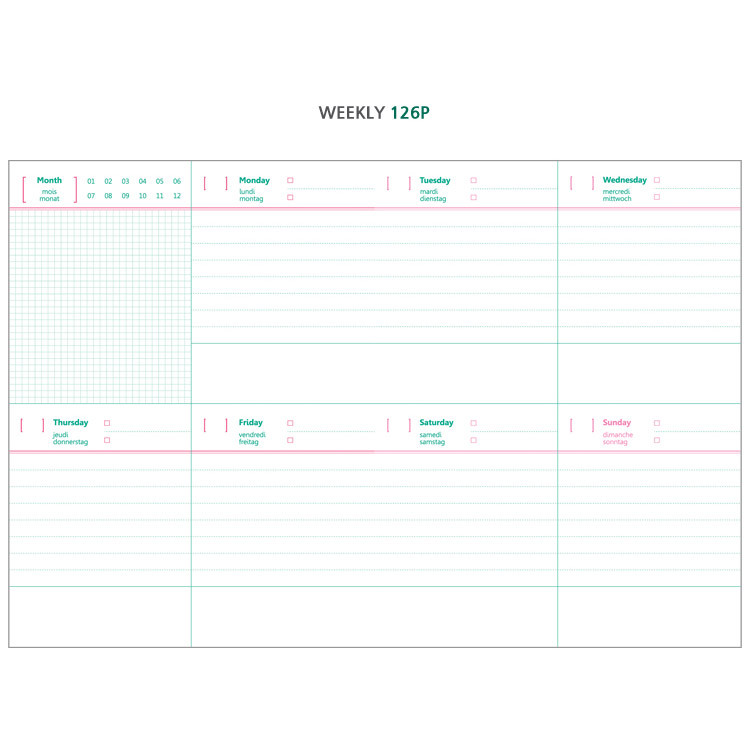 Weekly - Wannabe unique undated medium diary