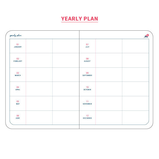 Yearly plan - Ololo flower pattern undated small diary