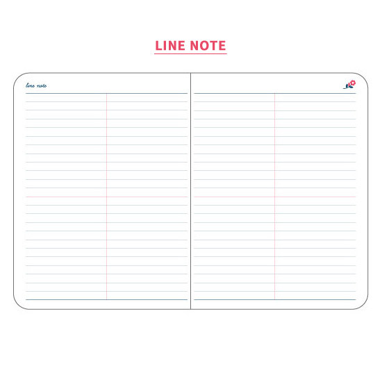 Line note - Ololo flower pattern undated small diary