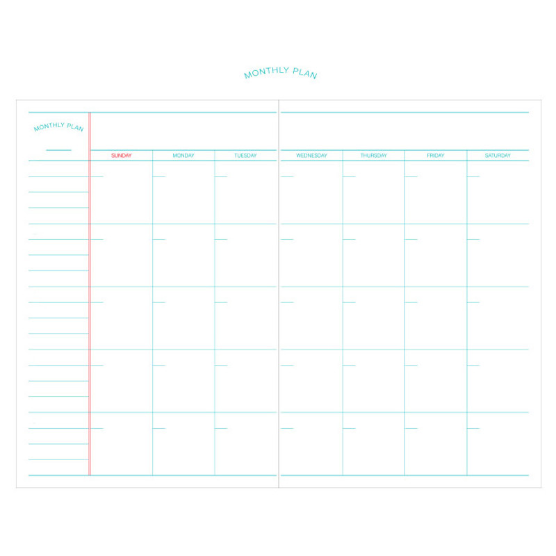 Monthly plan - Lined notebook undated diary Monthly plan - Lined notebook undated diary