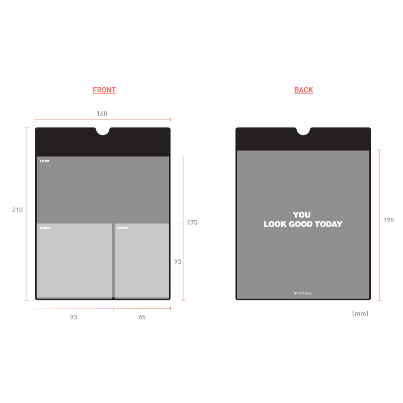 Size of Flat pocket pouch organizer medium