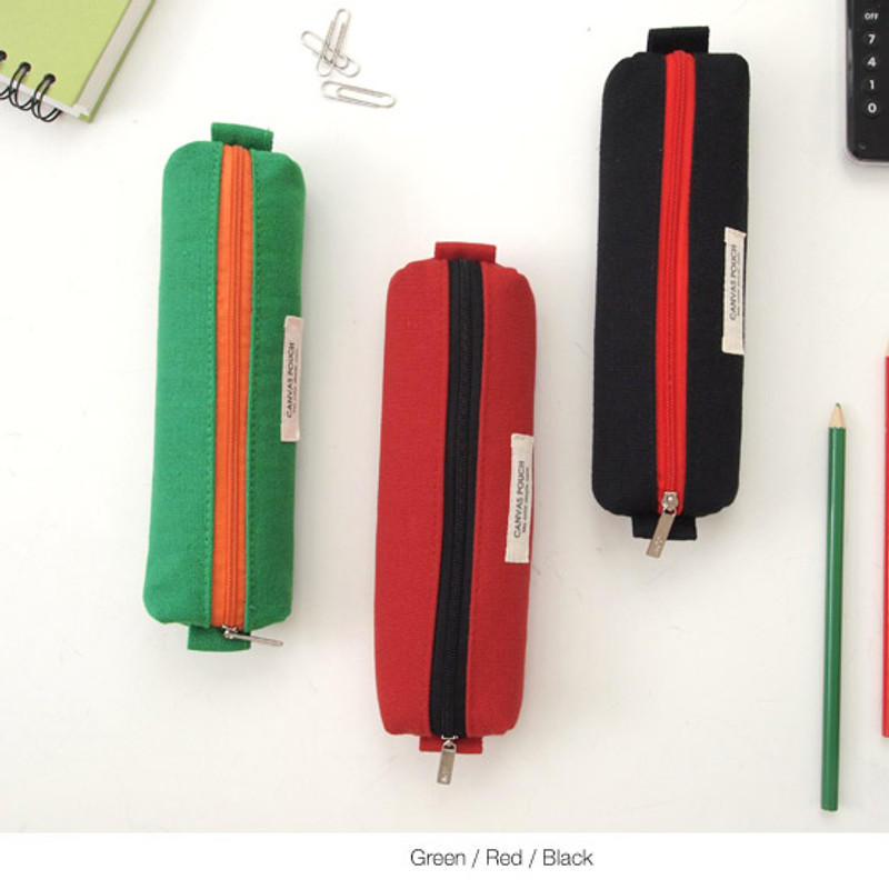 Two tone color simple canvas pencil case Two tone color simple canvas pencil case