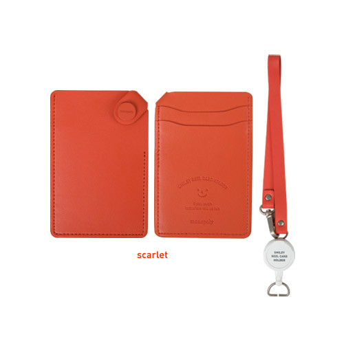 Scarlet - Smiley flat card holder with reel strap