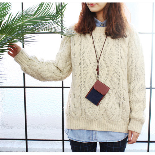 The basic M pocket card case holder with neck strap ver.2