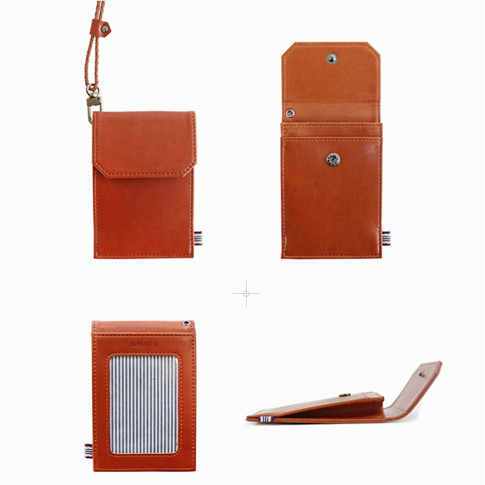 The basic M pocket card case holder with neck strap ver.2